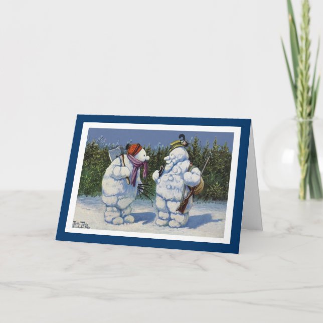 Tarjeta Festiva Chiristmas vacacionales de invierno cutáneo (Anverso)