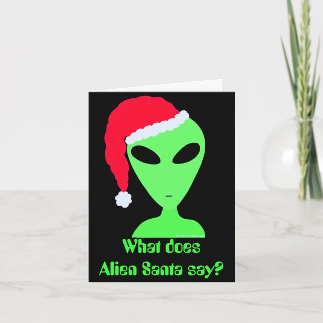 Tarjeta Festiva Chiste de navidades Alien Santa Funny Holiday Card (Anverso)