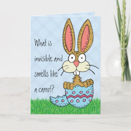 Tarjeta Festiva Chiste divertido del conejito de pascua