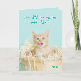 Tarjeta Festiva Chiste naranja Kitten Easter