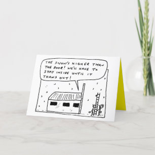 Tarjeta Festiva Chiste práctico de la nieve divertida