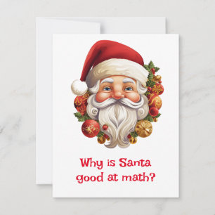 Tarjeta Festiva Chistes de Santa suma de traviesos y buenos