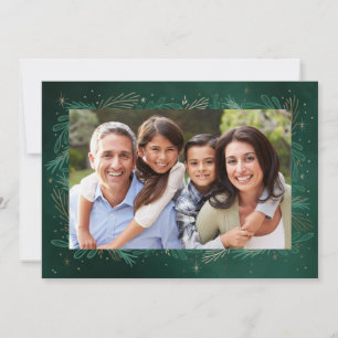 Tarjeta Festiva Chistmas de fotos de Keepsake verde moderno