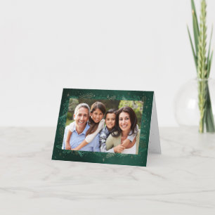 Tarjeta Festiva Chistmas de fotos de Keepsake verde moderno