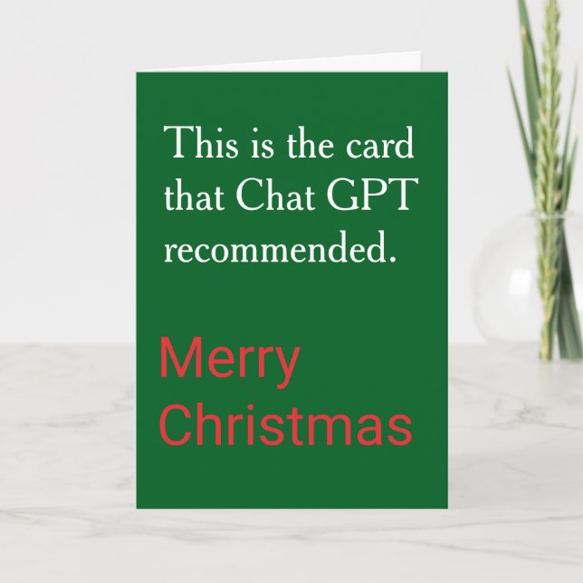 Tarjeta Festiva Chistoso Chat GPT Recomendado Personalizado Navida (Anverso)
