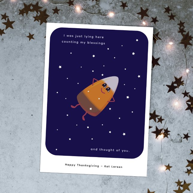 Tarjeta Festiva Chocolate Candy Corn "Contando mis bendiciones" Ot (Subido por el creador)