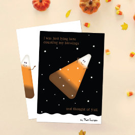Tarjeta Festiva Chocolate Candy Corn Happy Fall