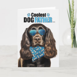 Tarjeta Festiva Chocolate Cocker Dog El papá más frío del día del 