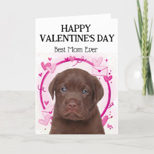 Tarjeta Festiva Chocolate Labrador Mejor Mamá Día de San Valentín 