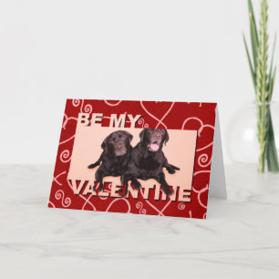 Tarjeta Festiva Chocolate Labradors del día de San Valentín