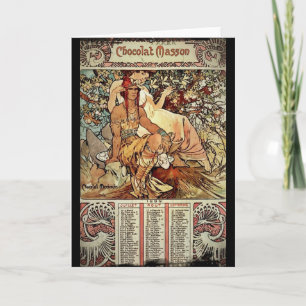 Tarjeta Festiva Chocolate Masson 1897