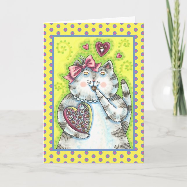 TARJETA FESTIVA CHOCOLATES DEL ADMIRADOR SECRETO DE KITTEN, VALENT (Anverso)