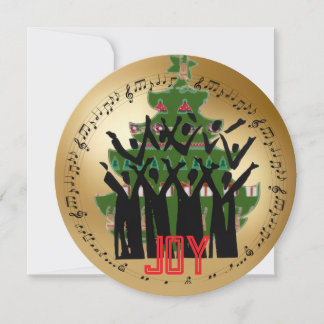Tarjeta Festiva Choir in front of Christmas Tree Holiday Card