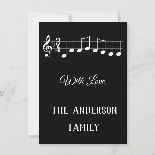 Tarjeta Festiva Chorers We Wish You a Merry Christmas Music Notes (Anverso)