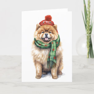 Tarjeta Festiva Chow Chow de Navidad, Perro de las Fiestas BLANK
