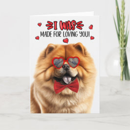 Tarjeta Festiva Chow Chow hecho para amarte San Valentín