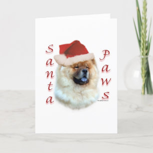 Tarjeta Festiva Chow Chow Santa Paws