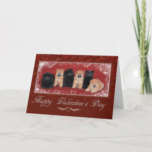 Tarjeta Festiva Chow chow valentine