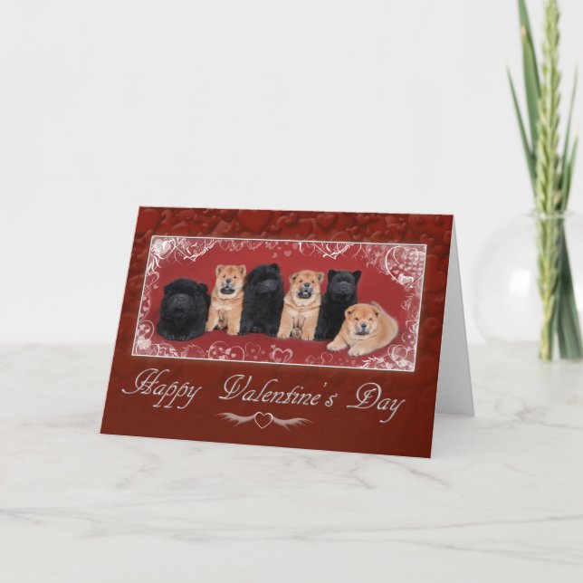 Tarjeta Festiva Chow chow valentine (Anverso)