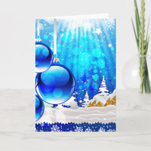 Tarjeta Festiva "Chrismas azul "