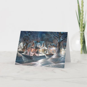 Tarjeta Festiva Chrismas Winter Cottage