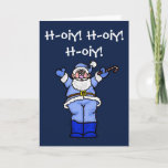 Tarjeta Festiva Chrismukkah Santa Funny Greet Card<br><div class="desc">Este es un Santa Chrismukah porque tiene un traje azul y blanco. También dice, "Ho Ho Ho Ho" con un poco de acento judío. :D Pero, si quieres, eres libre de cambiarlo. La carta completa también está en tonos azules. Esta tarjeta se puede enviar a amigos judíos en Navidades, o...</div>