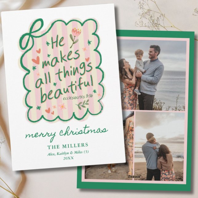 Tarjeta Festiva Christian Coquette Jesus Bible Quote Family Photo  (Christian Coquette Jesus Bible Quote Family Photo Holiday Card
)