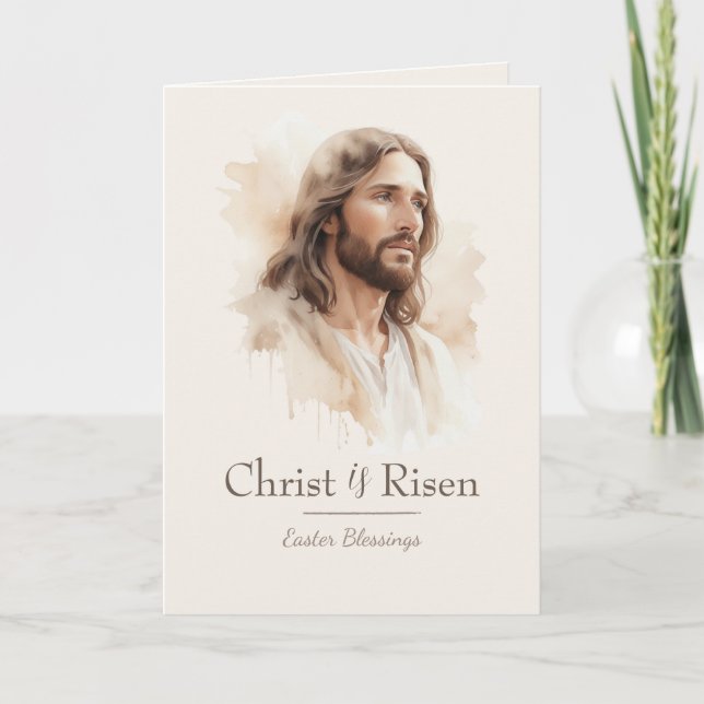 Tarjeta Festiva Christian Easter Card Christ is Risen Blessing (Anverso)
