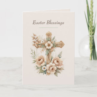 Tarjeta Festiva Christian Easter Cards, Religious Blessing Cross