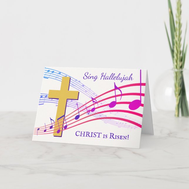 Tarjeta Festiva Christian HALLELUJAH CHRIST ES LA Pascua RISEN (Anverso)