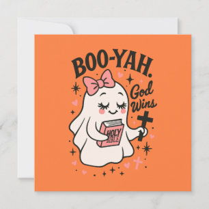 Tarjeta Festiva Christian Halloween Boo Ya Dios gana