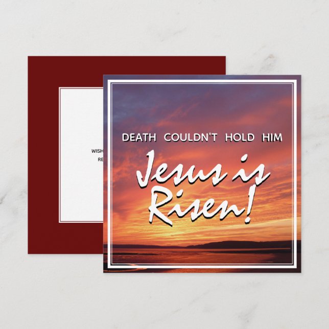 Tarjeta Festiva Christian JESUS ES LA Pascua RISEN (Anverso / Reverso)