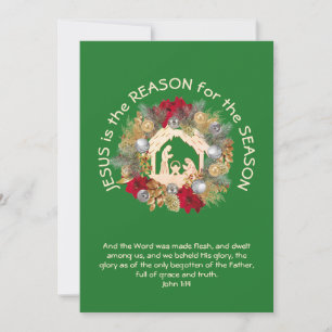 Tarjeta Festiva Christian JESUS ES LA RAZÓN DE LOS Navidades