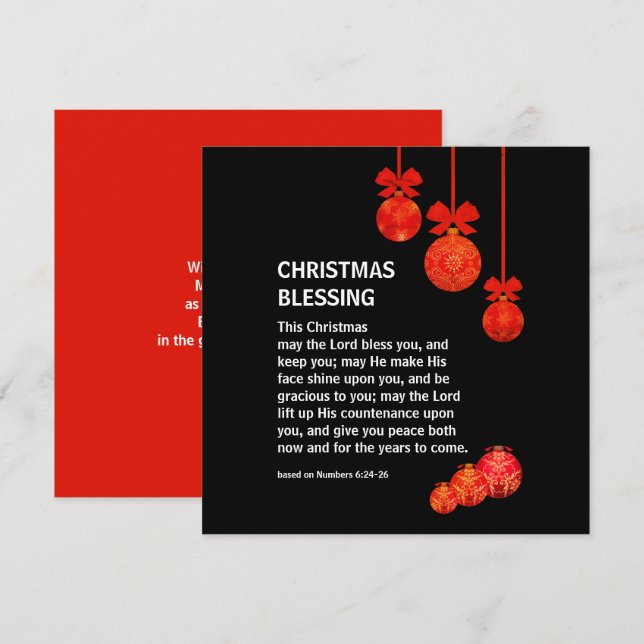 Tarjeta Festiva Christian PUEDE QUE JEHOVAH TE BENDIGA Navidades (Anverso / Reverso)