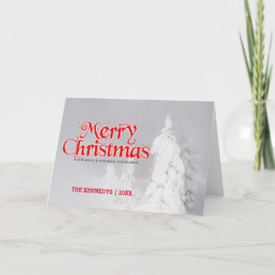 Tarjeta Festiva Christma - árboles de pino helados Yellowstone de
