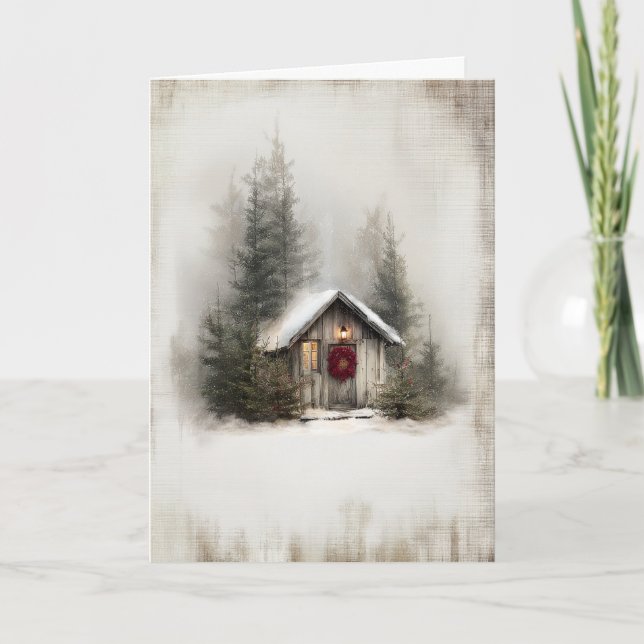 Tarjeta Festiva Christmas at the Cabin (Anverso)