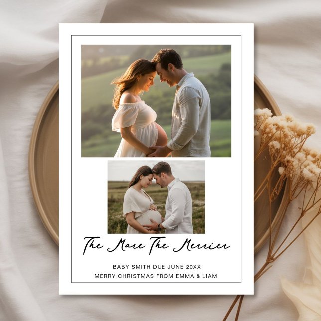 Tarjeta Festiva Christmas Baby Reveal | The More the Merrier Card (Subido por el creador)