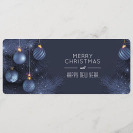 Tarjeta Festiva Christmas Blue Ornaments