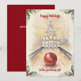 Tarjeta Festiva Christmas Bowling Holiday Greeting Cards