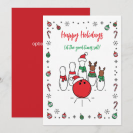 Tarjeta Festiva Christmas Bowling Holiday Greeting Cards