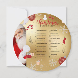 Tarjeta Festiva Christmas Bucket List Card