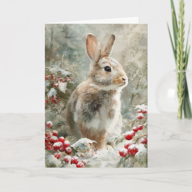 Tarjeta Festiva Christmas Bunny (Anverso)