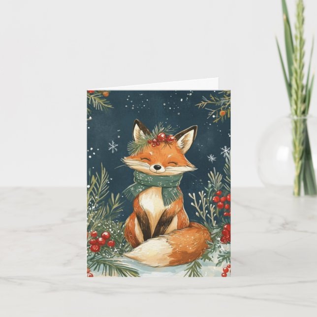 Tarjeta Festiva Christmas Card - A Foxy Christmas (Anverso)