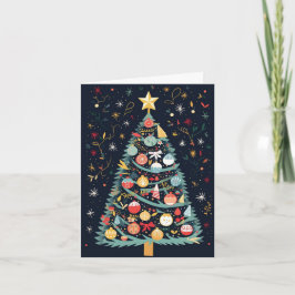 Tarjeta Festiva Christmas Card - Decorative Christmas Tree