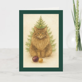 Tarjeta Festiva Christmas Card – Maine Coon Cat