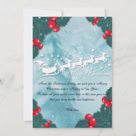 Tarjeta Festiva Christmas Card With Santa's Reindeer