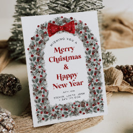 Tarjeta Festiva Christmas Card Without Photo Holiday Card Red Bow