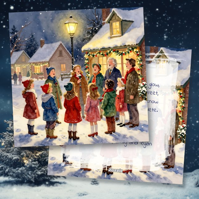 Tarjeta Festiva Christmas Carolers Vintage Holiday (Subido por el creador)
