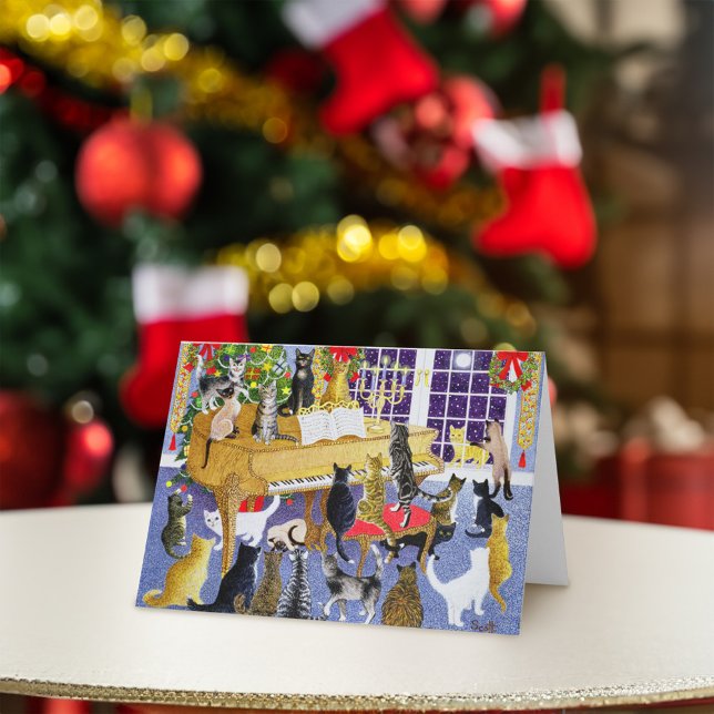 Tarjeta Festiva Christmas Chorus (Card on table)
