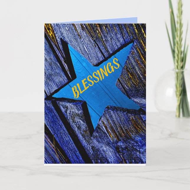 TARJETA FESTIVA CHRISTMAS CHRISTIAN BIBLE TEXT BLESSINGS STAR CARD (Anverso)